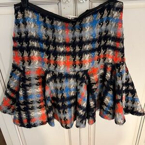 Milly Alpaca plaid with shimmer Mini Skirt